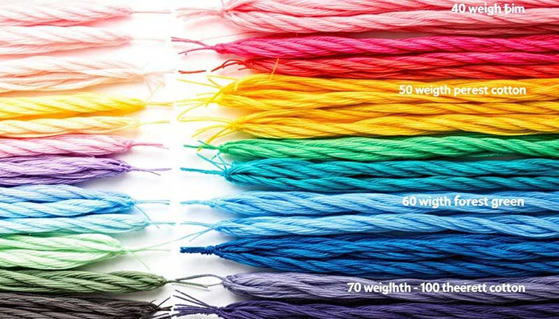 Perle cotton threads in a range of thicknesses and colors.