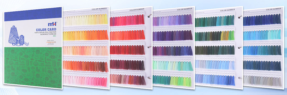 polyester sewing thread color card 1200