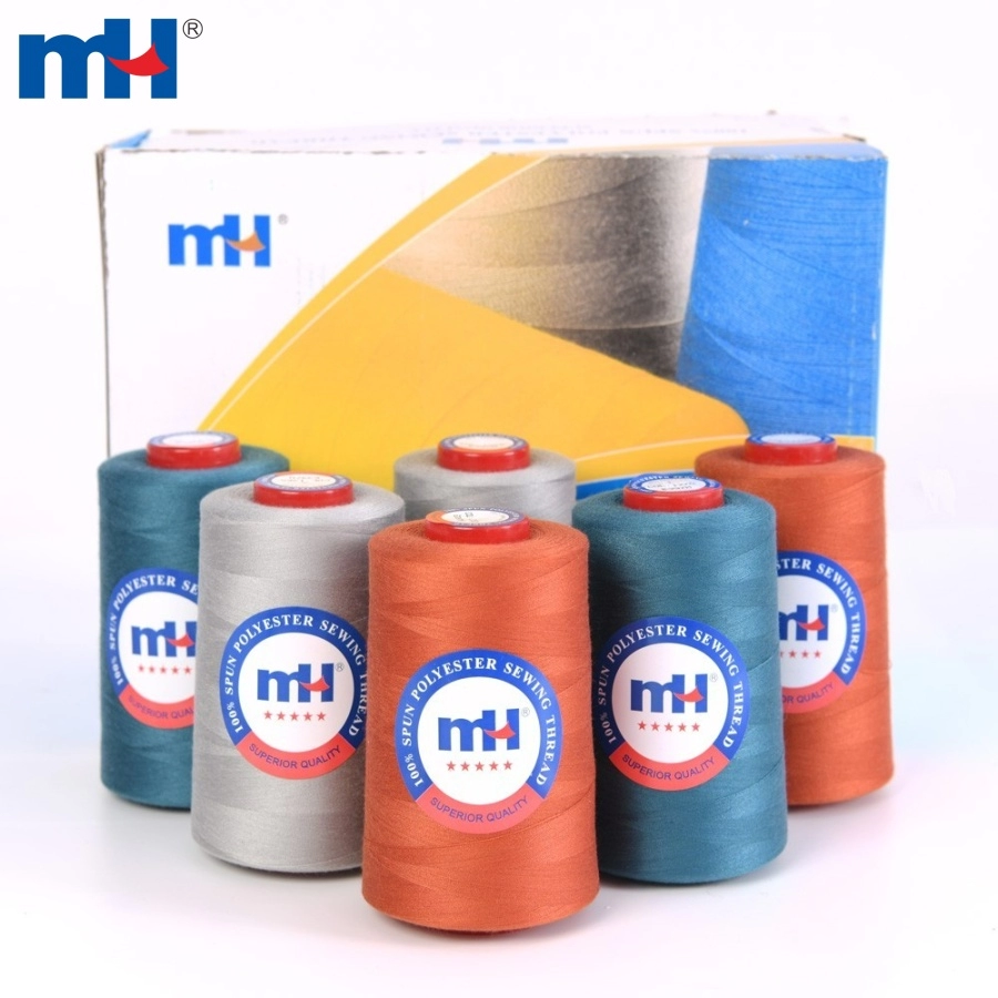 100% spun polyester multi-colored sewing thread